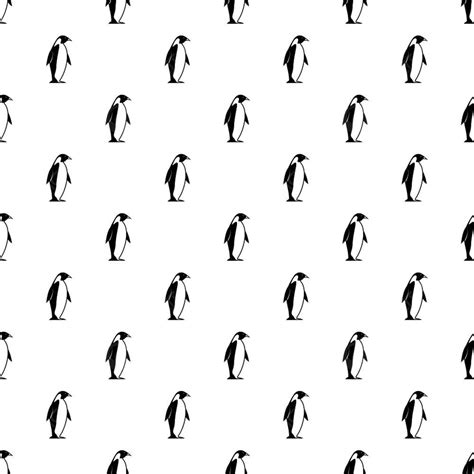 King Penguin Pattern Seamless In Simple Style Vector Illustration