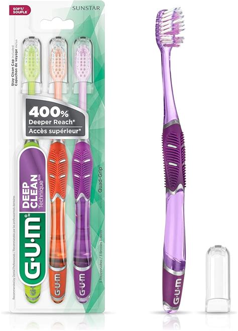 Gum Technique Deep Clean Toothbrush With Quad Grip Handle Compact Head