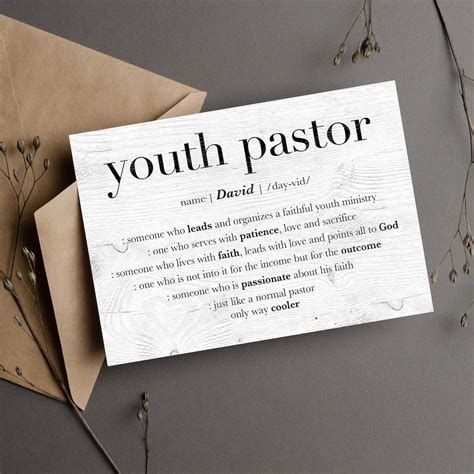 Custom Youth Pastor Thank You Card Pastor Gifts For Men Pastor