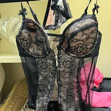 Love Honey Black Lace Lingerie Set Gem