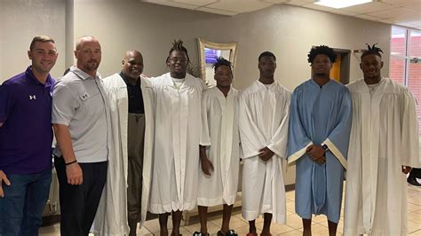 SFA football coach praises players after they get baptized | cbs19.tv