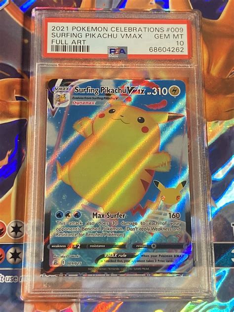 Pokemon Celebrations Flying Pikachu Vmax Surfing Pikachu Vmax Psa