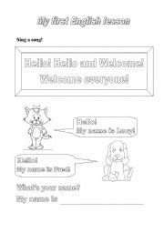 My First English Lesson Esl Worksheet By Aritazake A6F