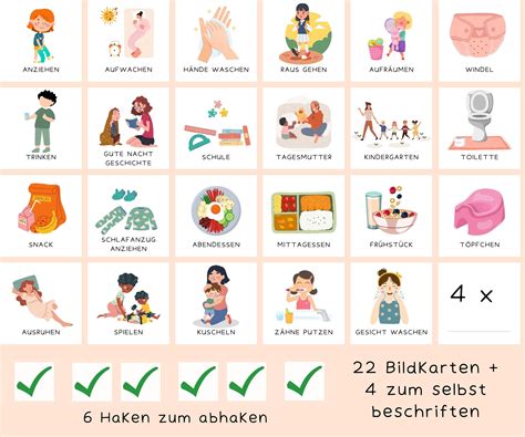 Routinekarten Kinder Starter Set Montessori Planung A4 Ausdrucken PDF