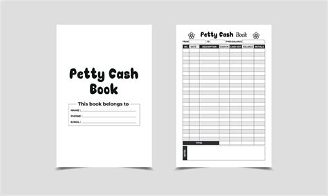 Petty Cash Book Kdp Interior Vector Art At Vecteezy