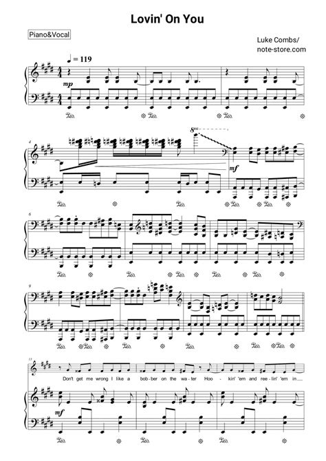 Luke Combs - Lovin' On You sheet music for piano with letters download ...