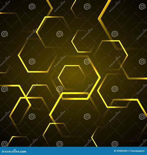 Abstract Background With Yellow Hexagon Stock Vector Illustration Of