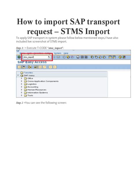 How To Import Sap Transport Request Pdf