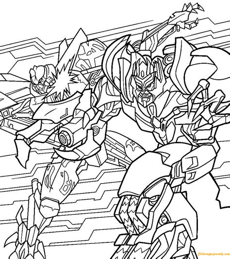 Optimus Prime Megatron Coloring Page