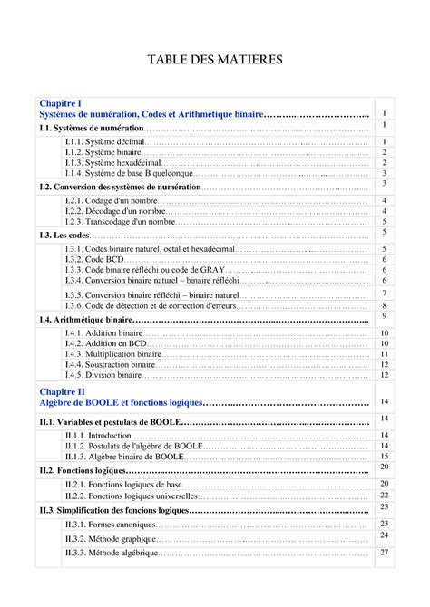 Pdfslide TABLE DES MATIERES Systèmes de numération Codes et