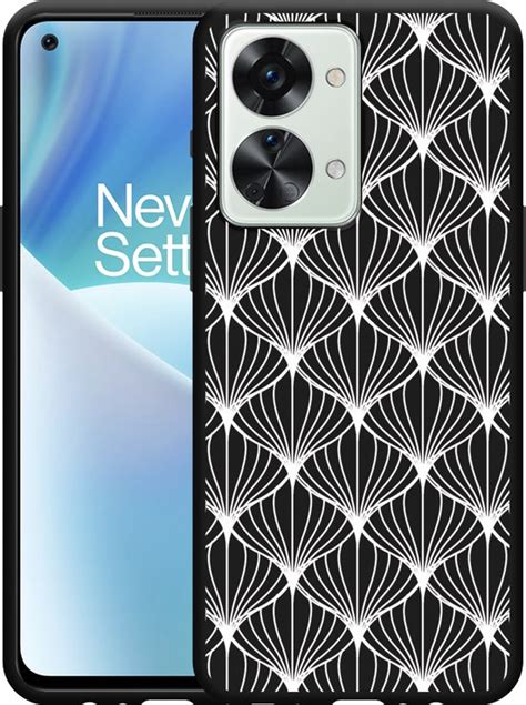 Cazy Hoesje Zwart Geschikt Voor OnePlus Nord 2T White Pattern Bol