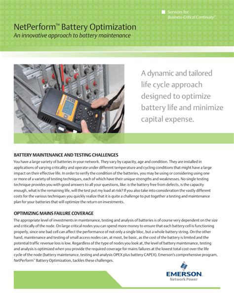 Netperform Battery Optimization