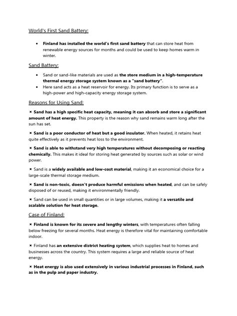World's First Sand Battery | PDF | Energy Storage | Renewable Energy