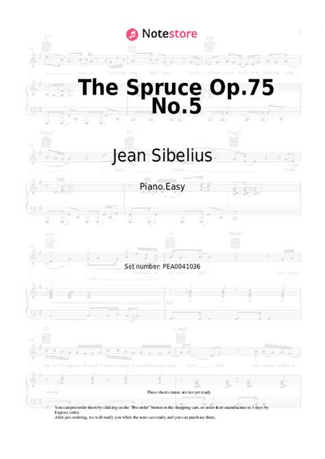 The Spruce Op75 No5 Piano Sheet Music Easy Jean Sibelius In Note