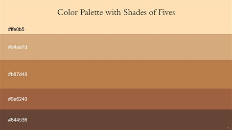 Color Palette With Five Shade Frangipani Whiskey Driftwood Sepia Skin ...