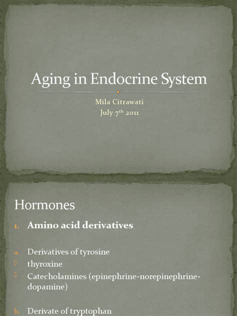 Aging in Endocrine System | PDF | Endocrine System | Luteinizing Hormone