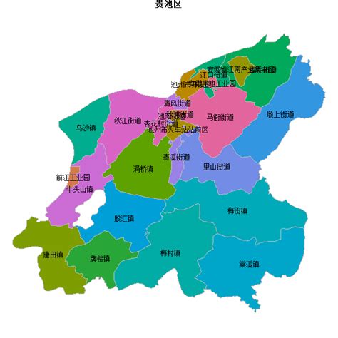 池州市贵池区乡镇地图shp数据安徽省wgs84坐标系中国乡镇shp地图