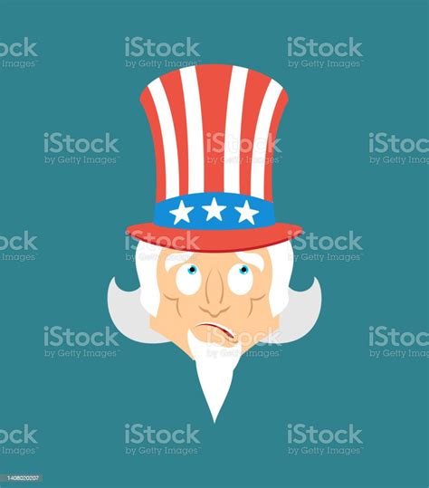 Onkel Sam Verwirrte Emoji Oops Der Mensch Verwirrte Emotionen Uncle Sam