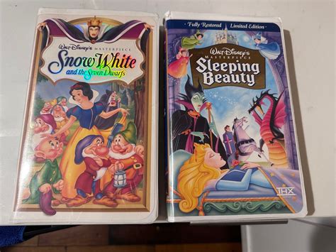 Walt Disneys Masterpiece Collection Snow White and Sleeping Beauty VHS - Etsy