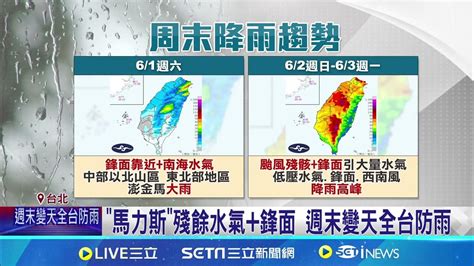 輕颱馬力斯併入鋒面 助長水氣防致災風雨 馬力斯殘餘水氣鋒面 週末變天全台防雨│94看新聞 Youtube