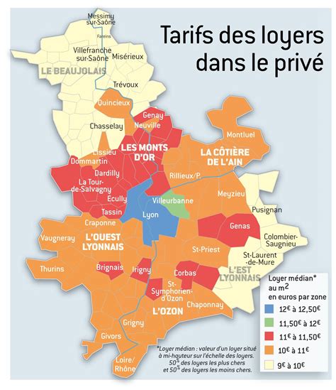 Ouest Lyonnais Loyers à La Location Entre 9 Et 1250€ Le M2 Dans L