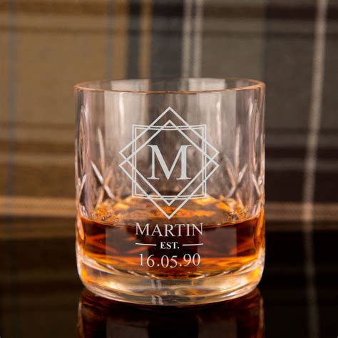 Personalised Engraved Crystal Whisky Glass Custom Whiskey Glass Name