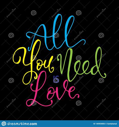 All You Need Is Love Hand Lettering Motivation Fashion Quote For Your