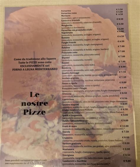 Menu Da Ristorante Lo Squero Gabicce Mare