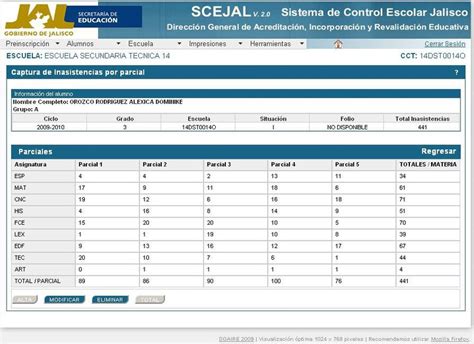 SCEJAL Sistema Integral De Control Escolar Jalisco