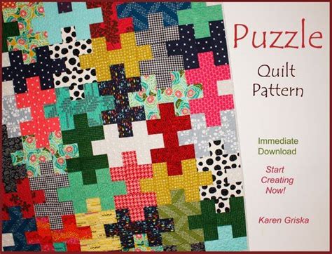 Puzzle Quilt Pattern Easy Quilt Scrap Quilt Gift Quilt | Etsy | Puzzle ...