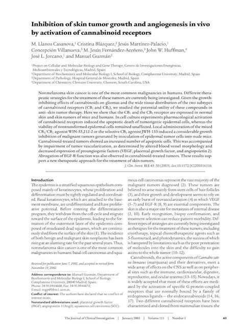 PDF Inhibition Of Skin Tumor Growth And Angiogenesis In Vivo