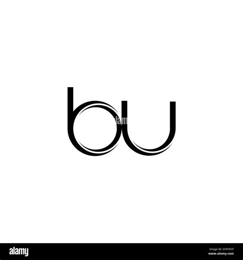 Bu Logo Monogram With Slice Rounded Modern Design Template Isolated On