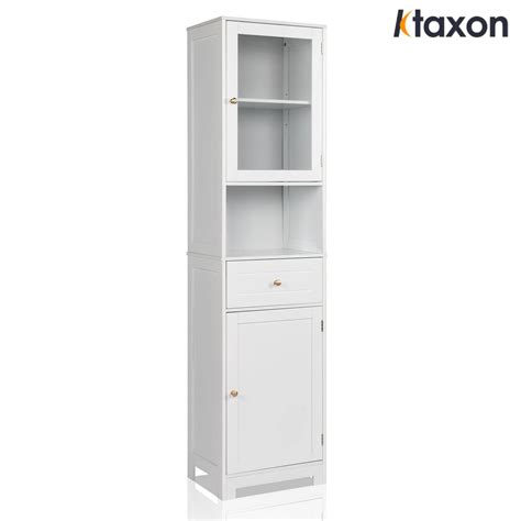 Ktaxon Slim H Bathroom Storage Cabinet Tall White Tower With Door