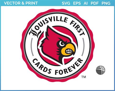 Louisville Cardinals College Sports Embroidery Logo In 4 Sizes