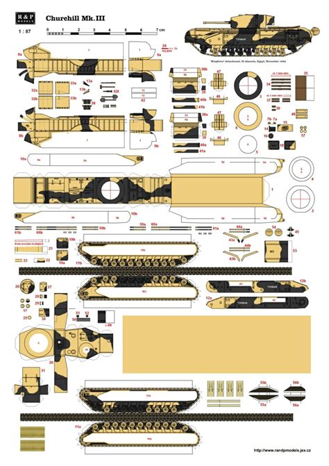 WW2 Tank Paper Model Template