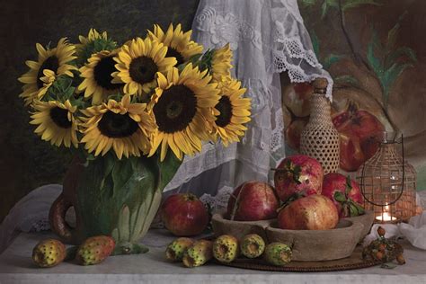 Sunflowers Bouquet Still Life Bouquet Flowers Sunflowers Hd