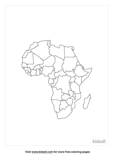 Map Of Africa Coloring Pages For Kids