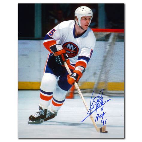 Denis Potvin New York Islanders White Jersey Autographed 8x10 Nhl