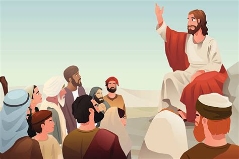 Jesus Teaching Disciples stock vectors - iStock