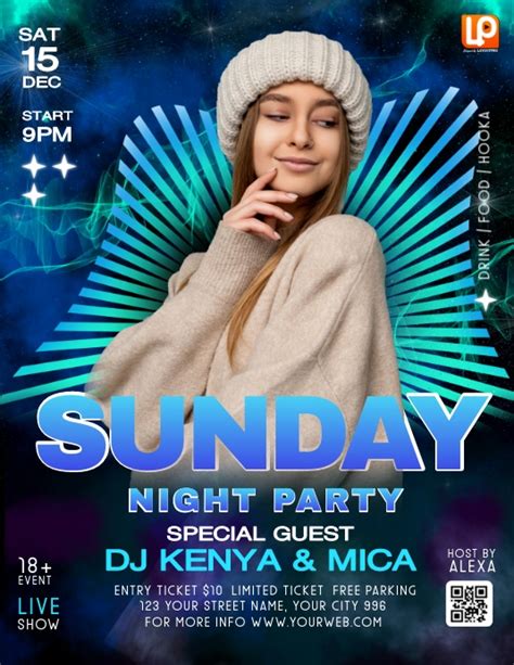 Sunday Night Party Flyer Template Postermywall