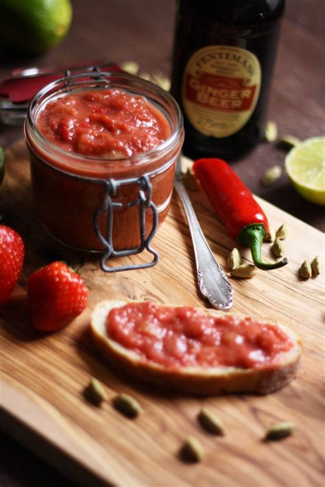 Rhubarb Chutney with Strawberries and Ginger • Happy Kitchen