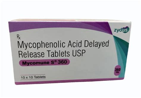 360mg Mycophenolic Acid Delayed Release Tablets At ₹ 509box Myfortic