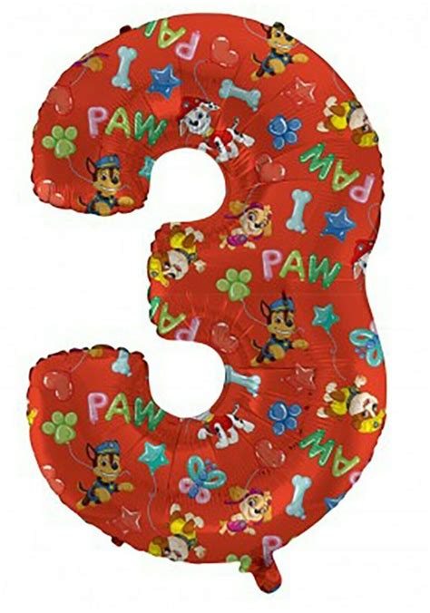 Folienballon Paw Patrol Zahl F R Luft Und Helium Cm Gro Von Tib