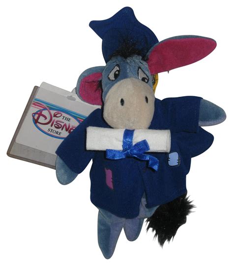 Disney Store Winnie The Pooh Eeyore Graduation Inch Bean Bag Toy