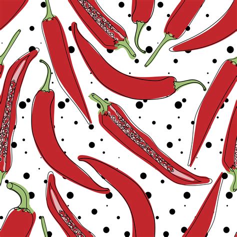 Red Hot Chili Pepper Seamless Pattern 22583362 Vector Art At Vecteezy