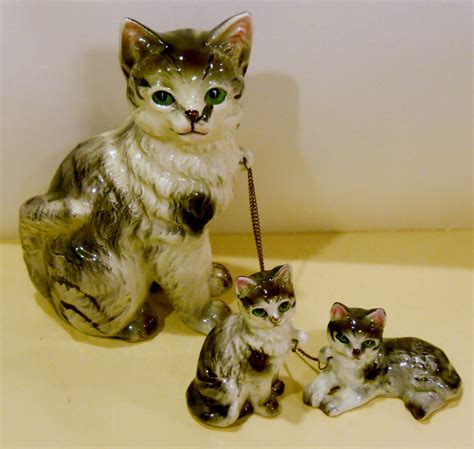 Vintage Figurines 1950s Cat And Kittens Sale