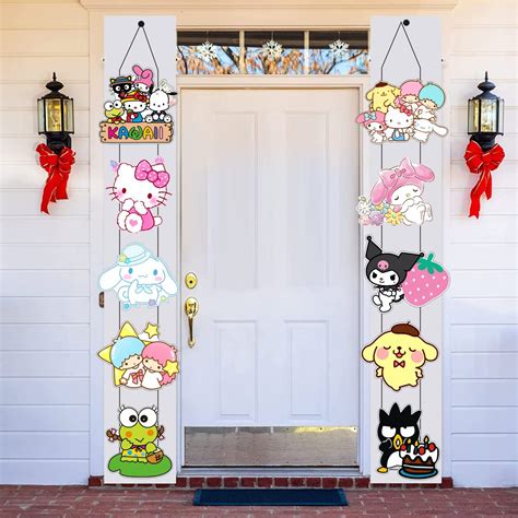 Buy Sanrio Porch Sign Door Hanging Banner, Hello Kitty Kuromi and My ...