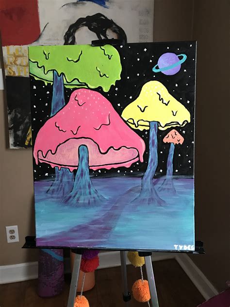 Pin By Delores40davidson2 On Mushroom Trippy Painting Diy Canvas Art