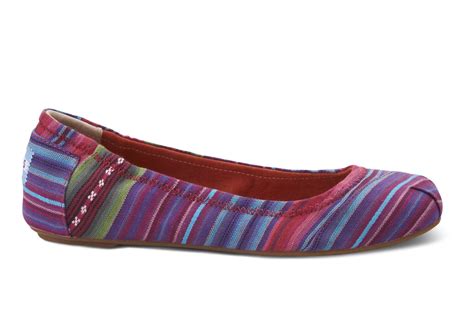 Toms Woven Stripes Womens Ballet Flats | Lyst