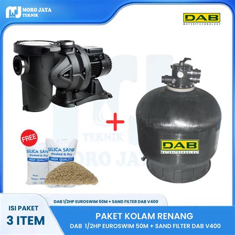 Jual PAKET KOLAM RENANG DAB 1 2 HP Euroswim 50M Sand Filter DAB V400